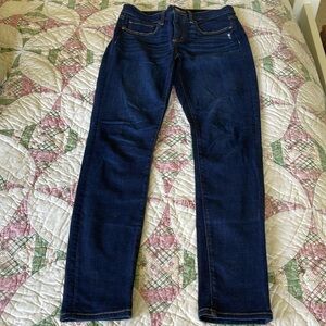 LOFT Modern Skinny Jeans Size 26 or 2 Dark Wash With Light Distressing